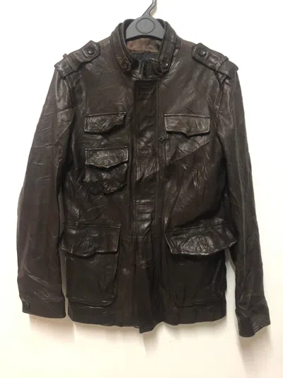 Pre-owned Leather Jacket X Vintage Chris Christy Inspired Rick Owens Leather Jacket In Brown