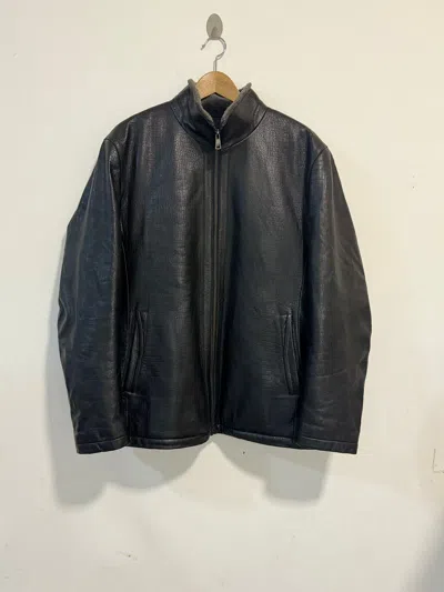 Pre-owned Leather Jacket X Vintage Italy Vogue Sheepskin Leather Jacket In Black