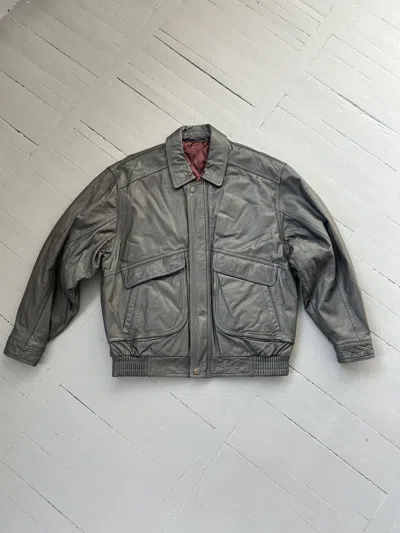 Pre-owned Leather Jacket X Vintage Leather Bomber Jacket Vintage In Black