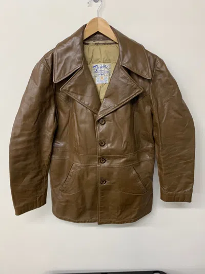 Pre-owned Leather Jacket X Vintage Schott Down Lined Leather Jacket In Brown