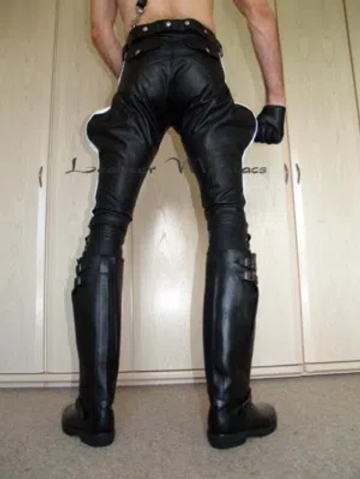Pre-owned Leather Maniacs Police Lederbreeches Breeches From Leather Breeches Leather Pants In Black