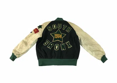 Pre-owned Leather Vintage 60s Butwin Usa South Bronx All Star Varsity Jacket In Green