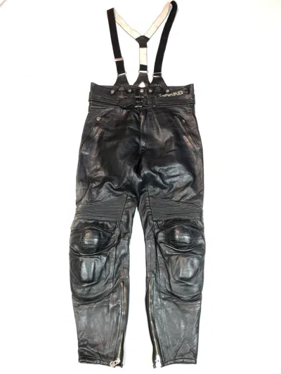 Pre-owned Leather X Moto Harro Vintage Overalls Racing Moto Pants In Black