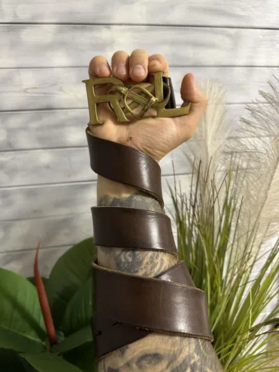 Pre-owned Leather X Ralph Lauren Vintage Belt Ralph Laurent R&l Made In Italy Luxury In Brown