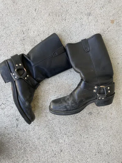 Pre-owned Leather X Vintage Biker Boots Black Leather