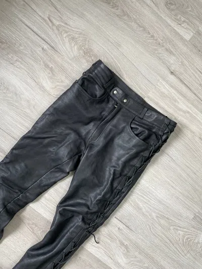 Pre-owned Leather X Vintage Leather Moto Bike Pants In Black