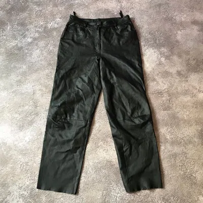 Pre-owned Leather X Vintage Y2k Leather Pants Streetwear Biker Opium Vamp In Black