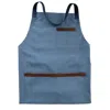 Leathere Durable Canvas Work Apron - Steel Blue - Provence