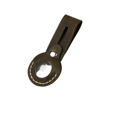 Leathere Handcrafted Leather Airtag Keychain – Sleek & Secure - Green - Warren