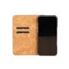 Leathere Iphone 16 Series Leather Wallet Case - Black - Seoul