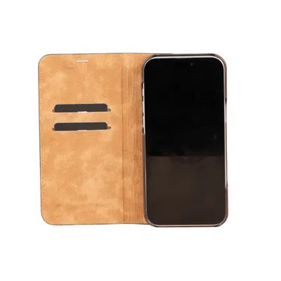 Leathere Iphone 16 Series Leather Wallet Case - Dark Brown - Seoul