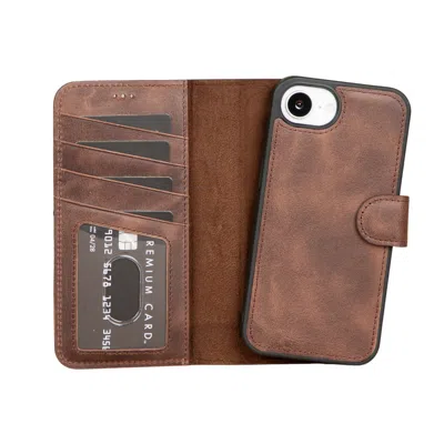 Leathere Iphone Onalti E Leather Wallet Case - Medium Brown - Brooklyn
