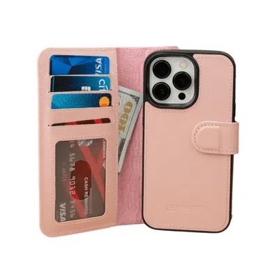 Leathere Iphone Onalti Series Pink Leather Wallet Case - New York