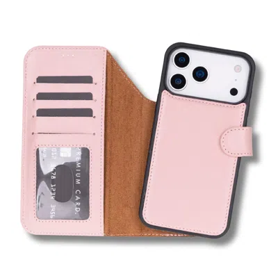 Leathere Leather Iphone Onyedi Pro  Wallet Case – Pink - Austin