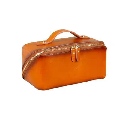 Leathere Luxury Leather Travel Vanity Case – Elegant & Spacious- Dark Brown - San Jose In Multi