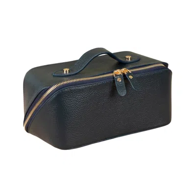 Leathere Luxury Leather Travel Vanity Case – Elegant & Spacious-midnight Blue - San Jose