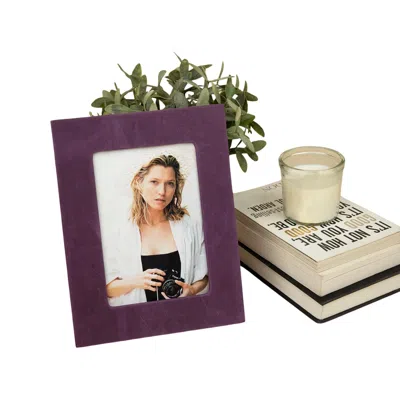 Leathere Pink / Purple Luxury Leather Photo Frame - Purple - Allentown