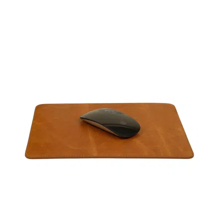 Leathere Premium Leather Mouse Pad – Handcrafted Excellence - Brown - Omaha