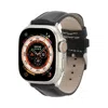 Leathere Women's Apple Watch Black Leather Strap - Boston In Black