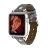 Leathere Women's Apple Watch  Dark Grey Leather Strap - Detroit In Grey