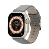 Leathere Women's Apple Watch Grey Leather Strap - Boston In Gray