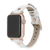Leathere Women's Apple Watch White Leather Strap - Detroit In White