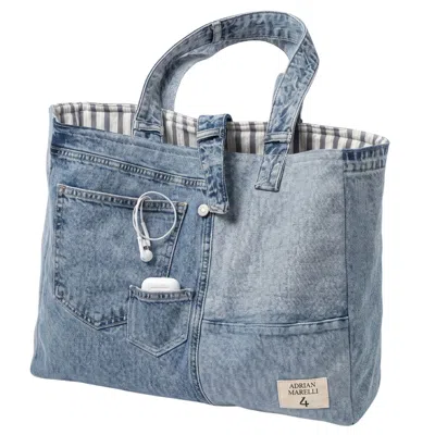 Leathere Women's Blue Heritage Denim Tote Upcycling