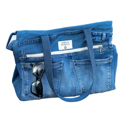 Leathere Women's Blue London Upcycled Denim Tote