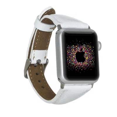 Leathere Women's Classic White Leather Apple Watch Band - Dallas