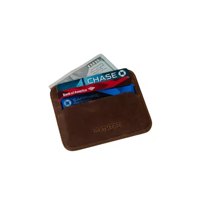 Leathere Women's Fine Leather Card Holder - Dark Brown - Bellevue