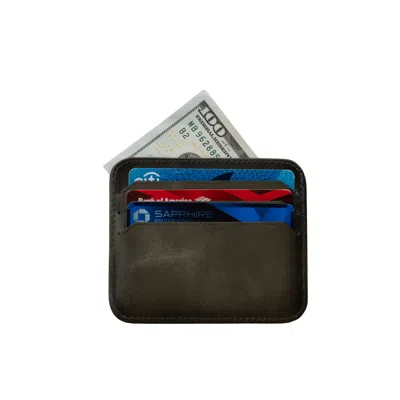Leathere Women's Fine Leather Card Holder - Grey - Bellevue In Gray