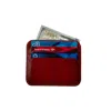 Leathere Women's Fine Leather Card Holder - Red - Bellevue In Red