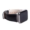 Leathere Women's Black Apple Watch Leather Strap Classic Boston In Green/black/brown