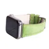Leathere Women's Green Leather Apple Watch Strap Classic Boston In Green