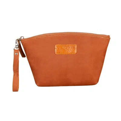 Leathere Women's Handmade Leather Makeup Bag - Tan - Savannah