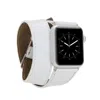 Leathere Women's Leather Apple Watch Strap Double Thin - White - San Diego In White