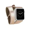 Leathere Women's Luxury Double Wrap Rose Gold Leather Apple Watch Band - San Diego In Rose Gold