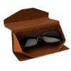 Leathere Women's Luxury Leather Sunglasses Case - Rustic Brown - Louisville In Brown