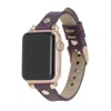 Leathere Women's Pink / Purple Apple Watch Deep Purple Leather Strap - Detroit In Pink/purple