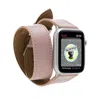 Leathere Women's Pink / Purple Luxury Double Wrap Pink Leather Apple Watch Band - San Diego In Pink/purple