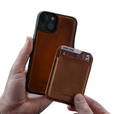 Leathere Women's Premium Leather Card Holder & Phone Case Combo - Brown - Helena