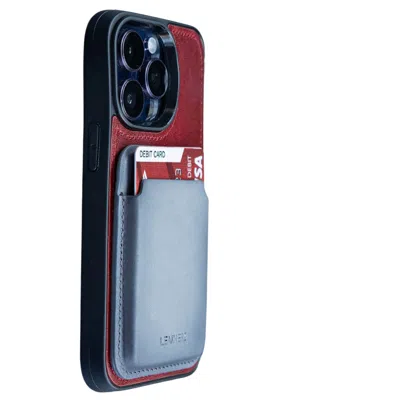 Leathere Women's Premium Leather Card Holder & Phone Case Combo - Grey - Helena