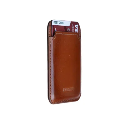 Leathere Women's Premium Leather Card Holder & Phone Case Combo - Rich Brown - Helena