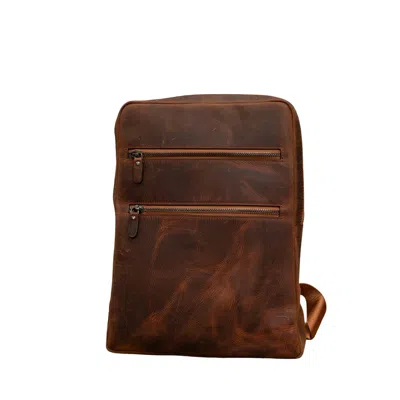 Leathere Women's Premium Leather Laptop Backpack - Brown - Edinburg
