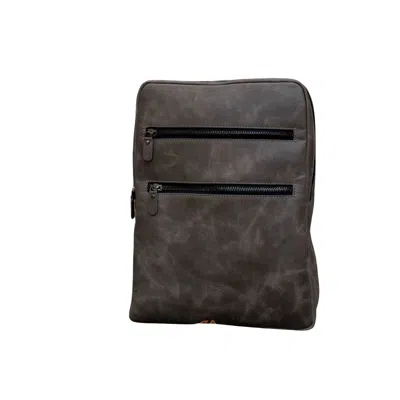 Leathere Women's Premium Leather Laptop Backpack - Grey - Edinburg