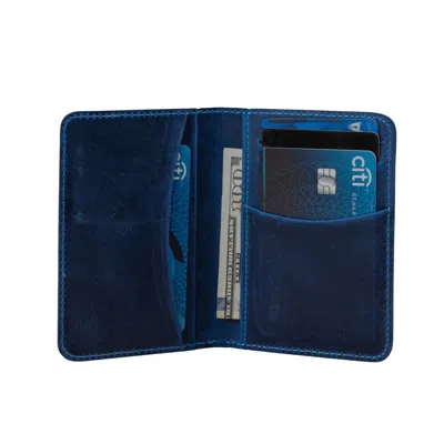 Leathere Women's Premium Leather Wallet - Blue - Fresno
