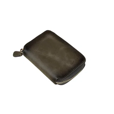 Leathere Women's Premium Leather Zipper Wallet - Dark Green - Anniston
