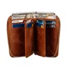 Leathere Women's Premium Leather Zipper Wallet - Warm Brown - Anniston
