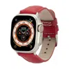 Leathere Women's Red Leather Apple Watch Strap Classic Seattle In Red