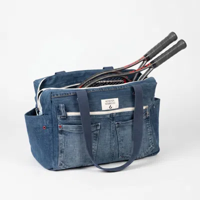 Leathere Women's Upcycled Denim Sports Tote - Blue